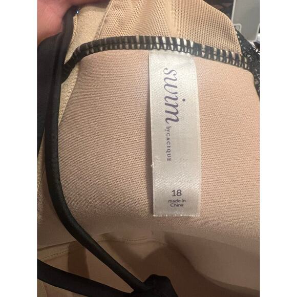 NWOT Cacique swim women’s plus size Tankini swim top black grey & white size 18 - Picture 6 of 10